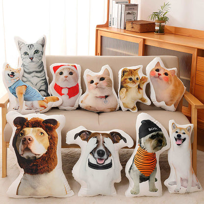 3D Pillow with Custom Pet Portrait Unique Decor