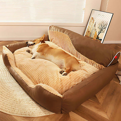 All-Season Cozy Removable Backrest Dog Bed