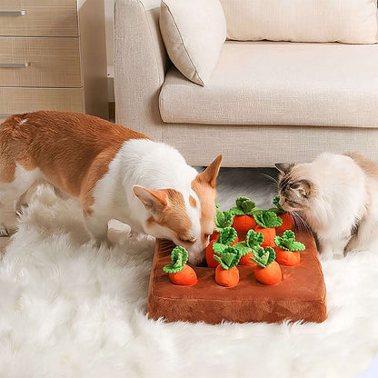 Carrot Farm Plush Squeaky Snuffle Dog Toy