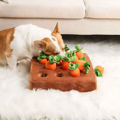 Carrot Farm Plush Squeaky Snuffle Dog Toy