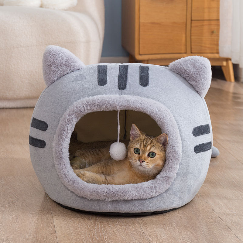 Cozy Cat Cave Bed with Removable Cushion Floor