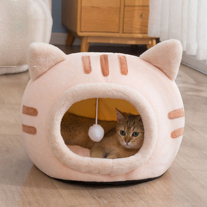 Cozy Cat Cave Bed with Removable Cushion Floor