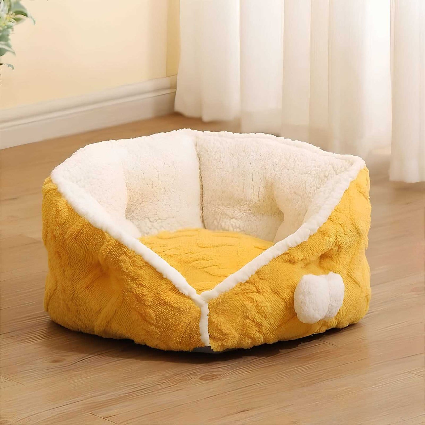 Cheese Cat Bed Fleece Jacquard Comfortable Dog Bed