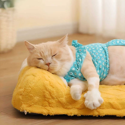 Cheese Cat Bed Fleece Jacquard Comfortable Dog Bed