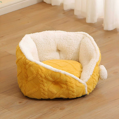 Cheese Cat Bed Fleece Jacquard Comfortable Dog Bed