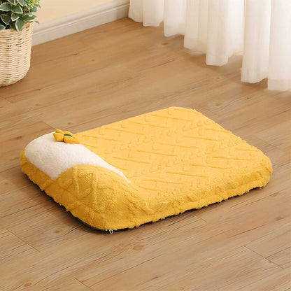 Cheese Cat Bed Fleece Jacquard Comfortable Dog Bed