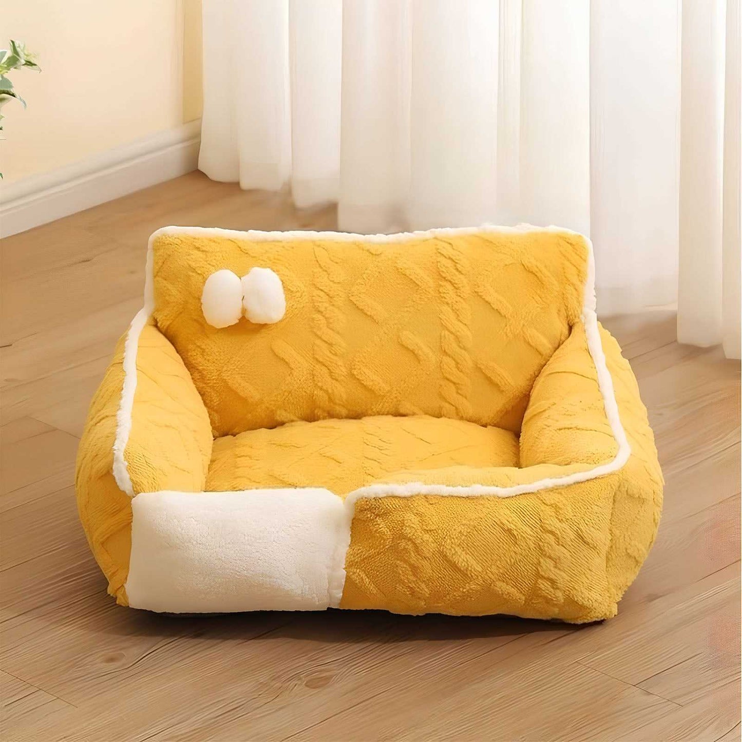 Cheese Cat Bed Fleece Jacquard Comfortable Dog Bed