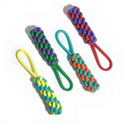 Color Clash Braided Rope Stick Tug Dog Toy