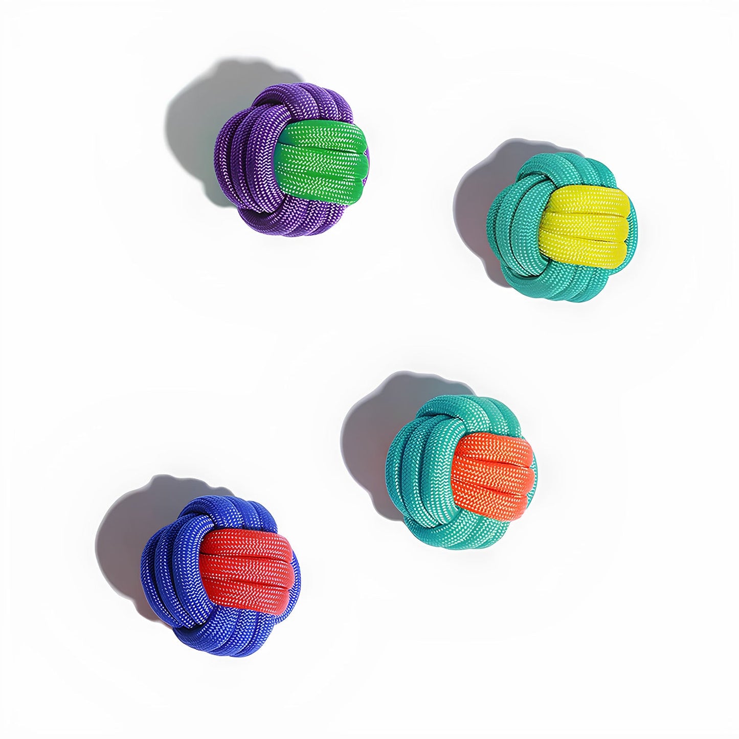 Color Clash Knots Ball Toy for Dog Toss Games