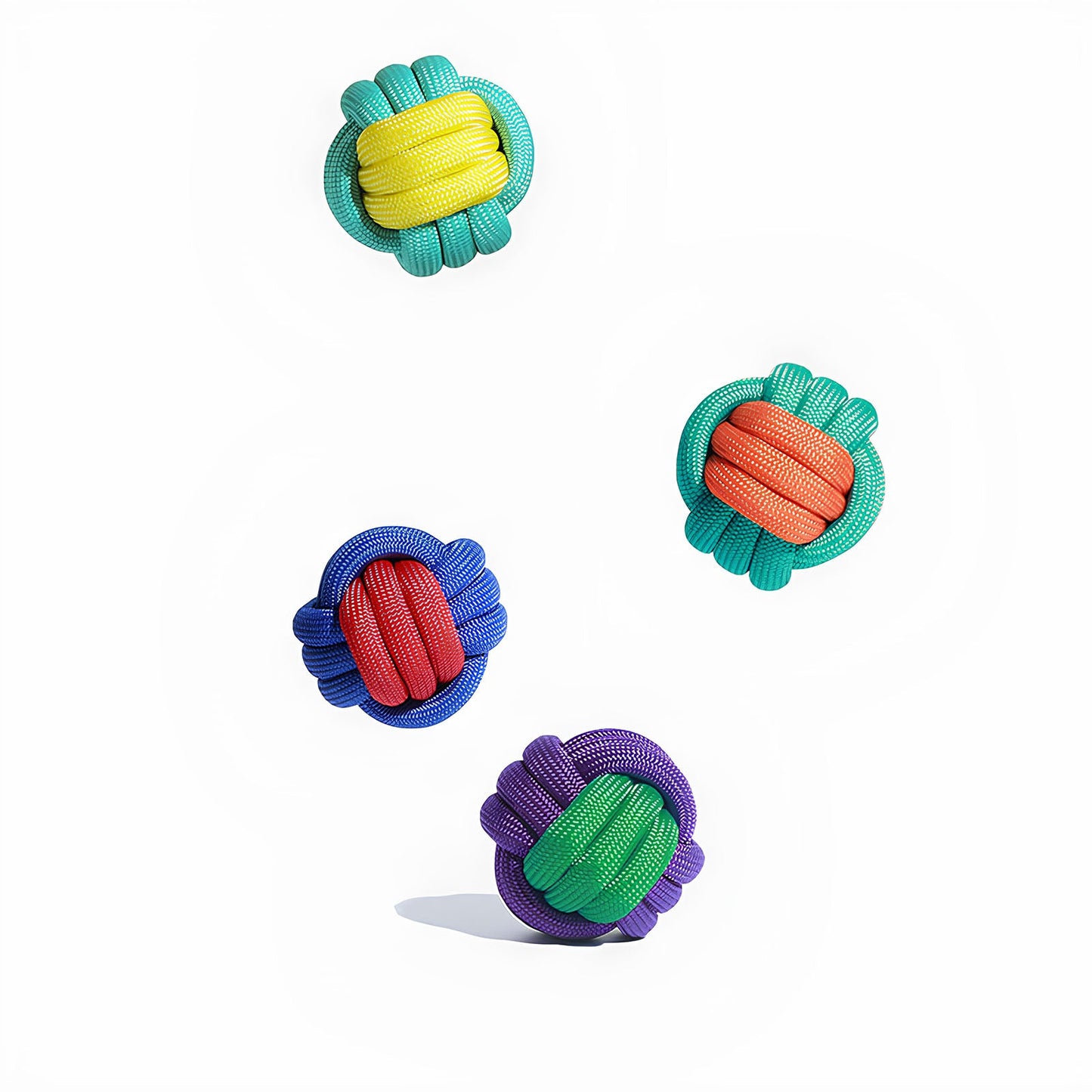 Color Clash Knots Ball Toy for Dog Toss Games