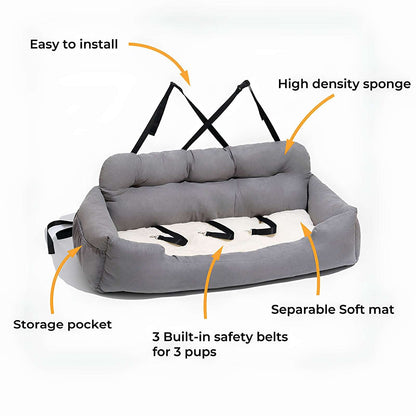 Comfort Car Bed Superior Safety for Medium-Large Dogs