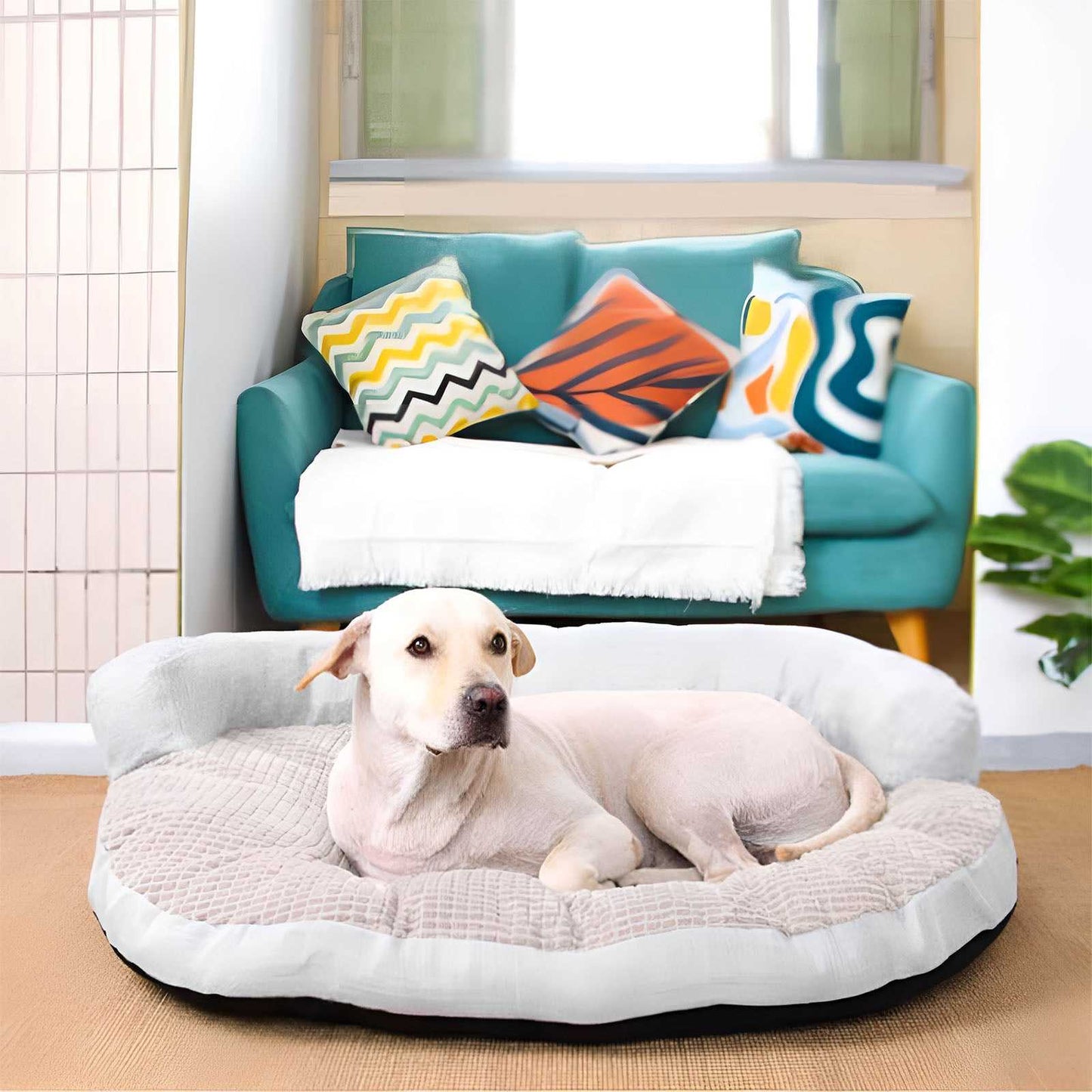 Corn Fleece Neck Guard Pet Bed Removable Indoor Dog Sofa Bed