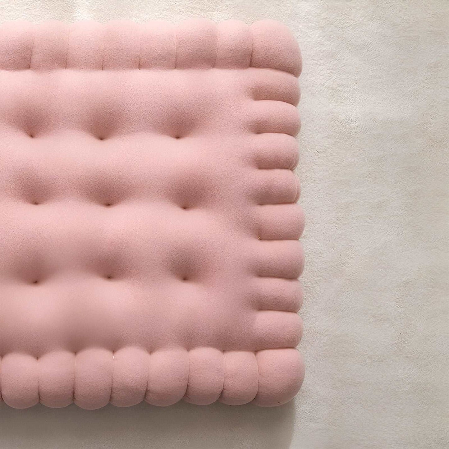 Cozy Biscuit-Shaped Plush Small Dog Bed