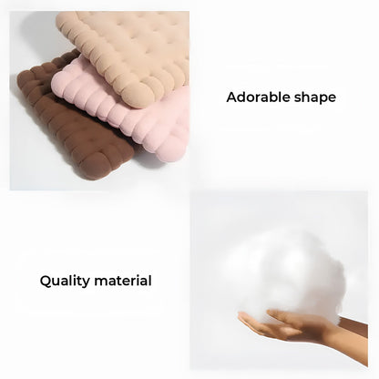 Cozy Biscuit-Shaped Plush Small Dog Bed