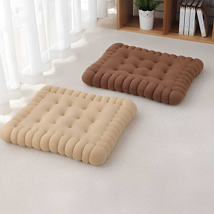 Cozy Biscuit-Shaped Plush Small Dog Bed