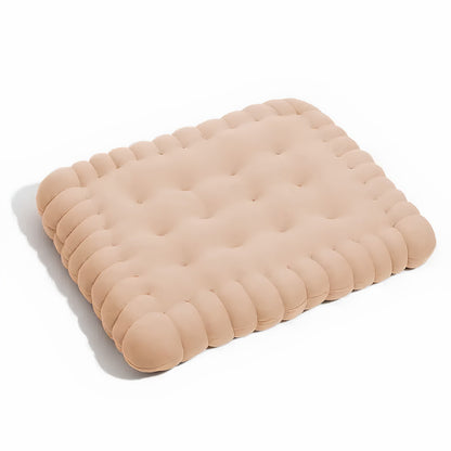 Cozy Biscuit-Shaped Plush Small Dog Bed