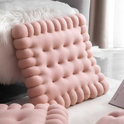 Cozy Biscuit-Shaped Plush Small Dog Bed