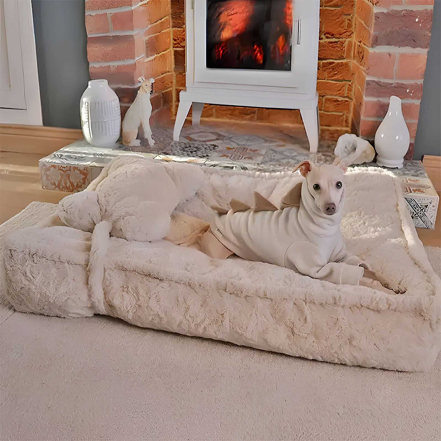 Cozy Bone Cloud Dog Bed Soothing Warmth