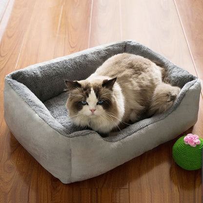 Cozy Plush Rectangular Pet Bed for Cats and Dogs