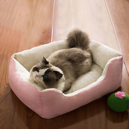 Cozy Plush Rectangular Pet Bed for Cats and Dogs