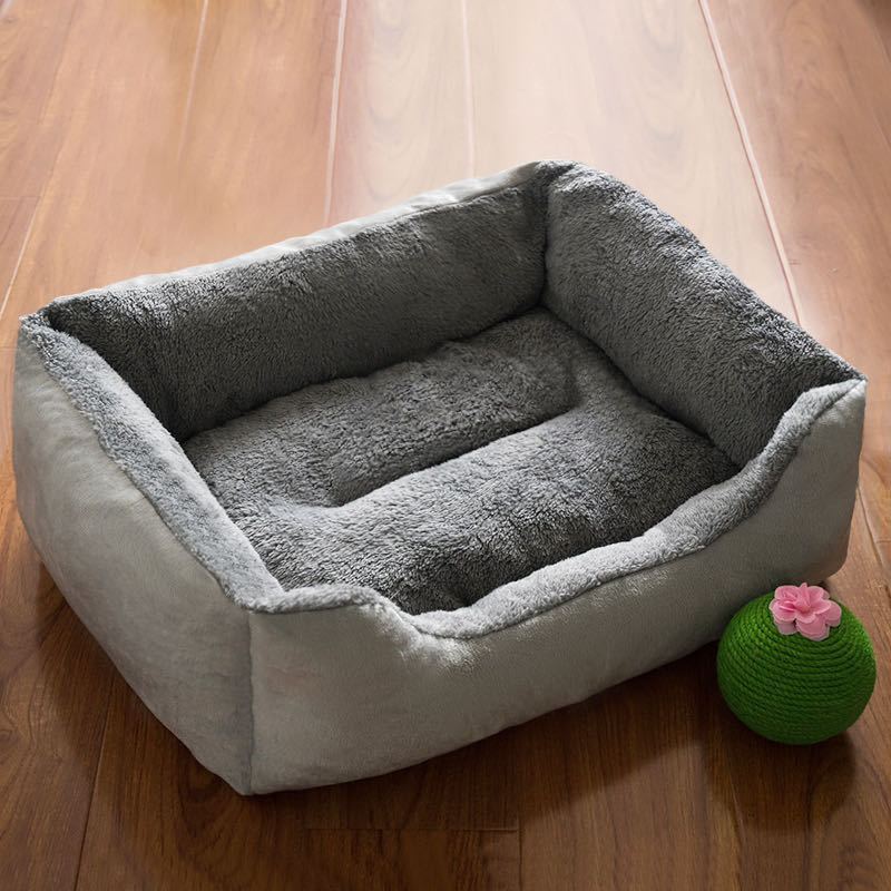 Cozy Plush Rectangular Pet Bed for Cats and Dogs