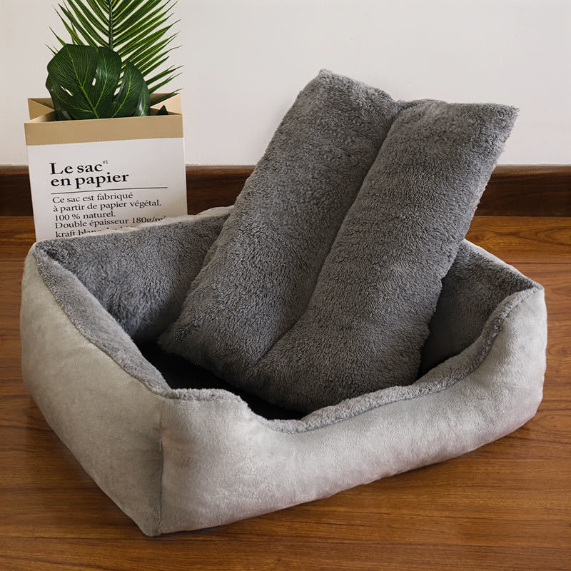 Cozy Plush Rectangular Pet Bed for Cats and Dogs