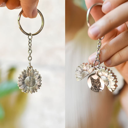 Custom Sunflower Keychain Openable Design Unique