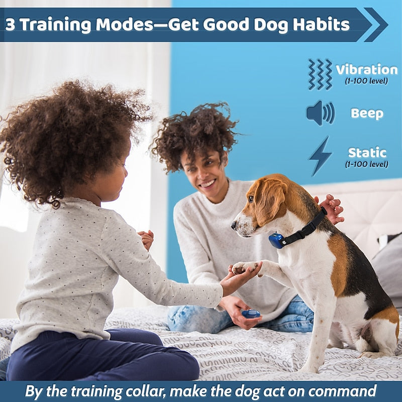 DogLinsen Multifunctional Dog Training & Anti-Bark Collar with Remote