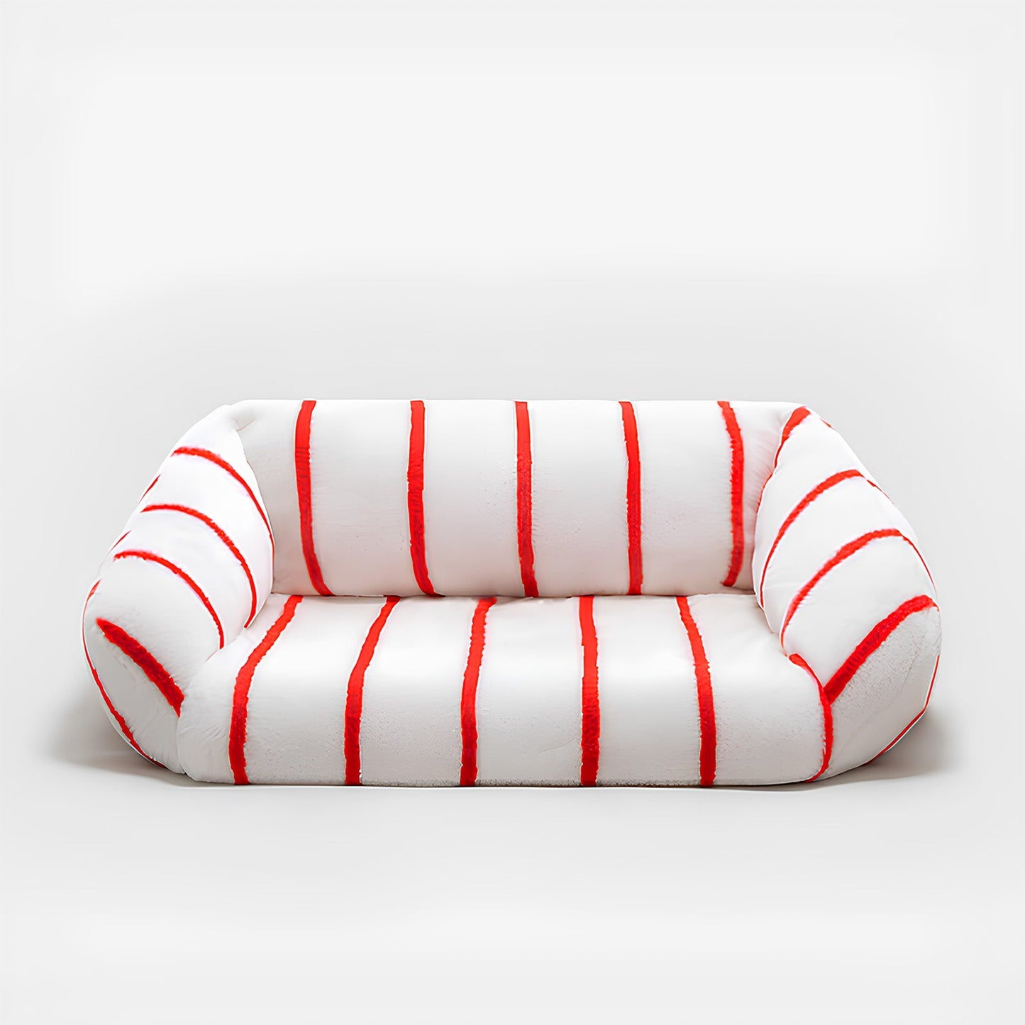 Elegant Fuzzy Stripe Dog Sofa Bed Fuzzy Clean