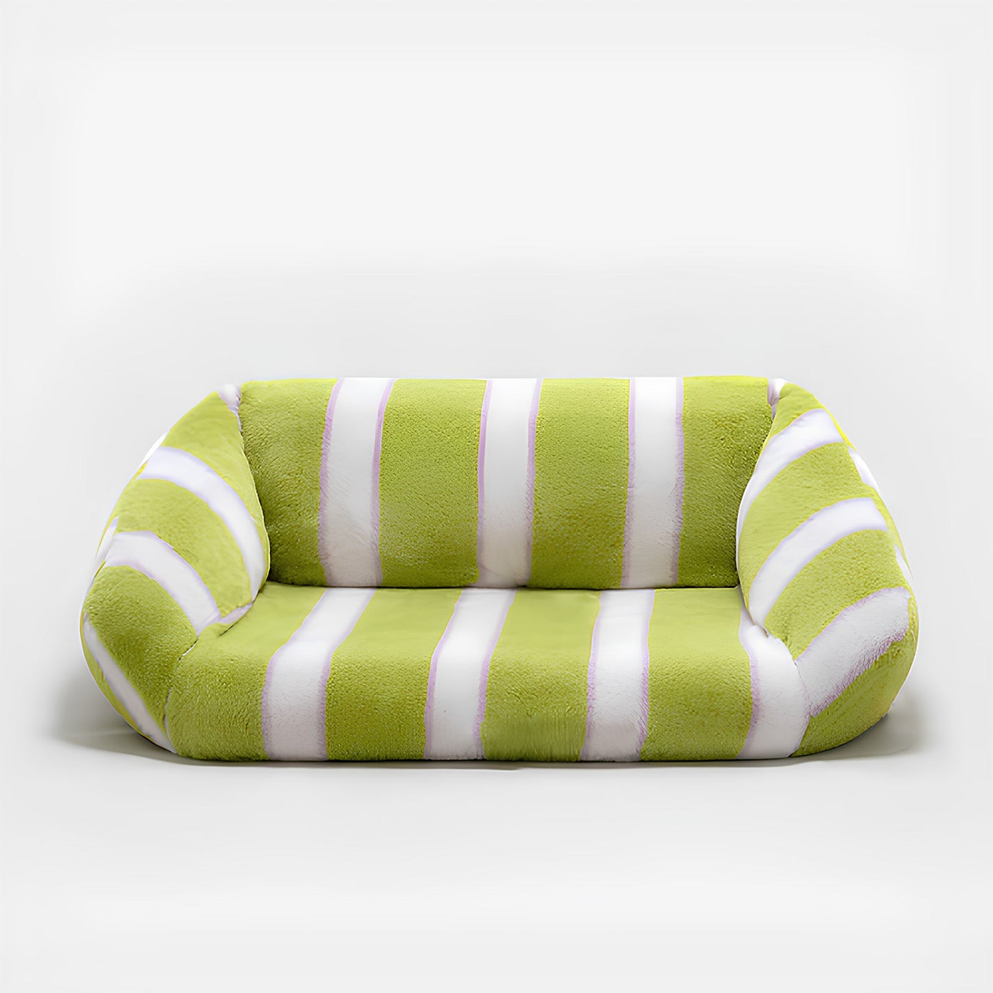 Elegant Fuzzy Stripe Dog Sofa Bed Fuzzy Clean