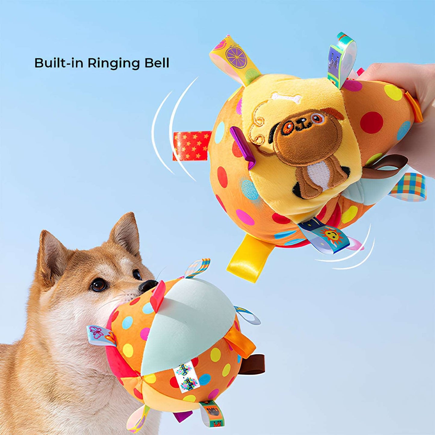 Embroidered Squeaky Ball Interactive Dog Toys