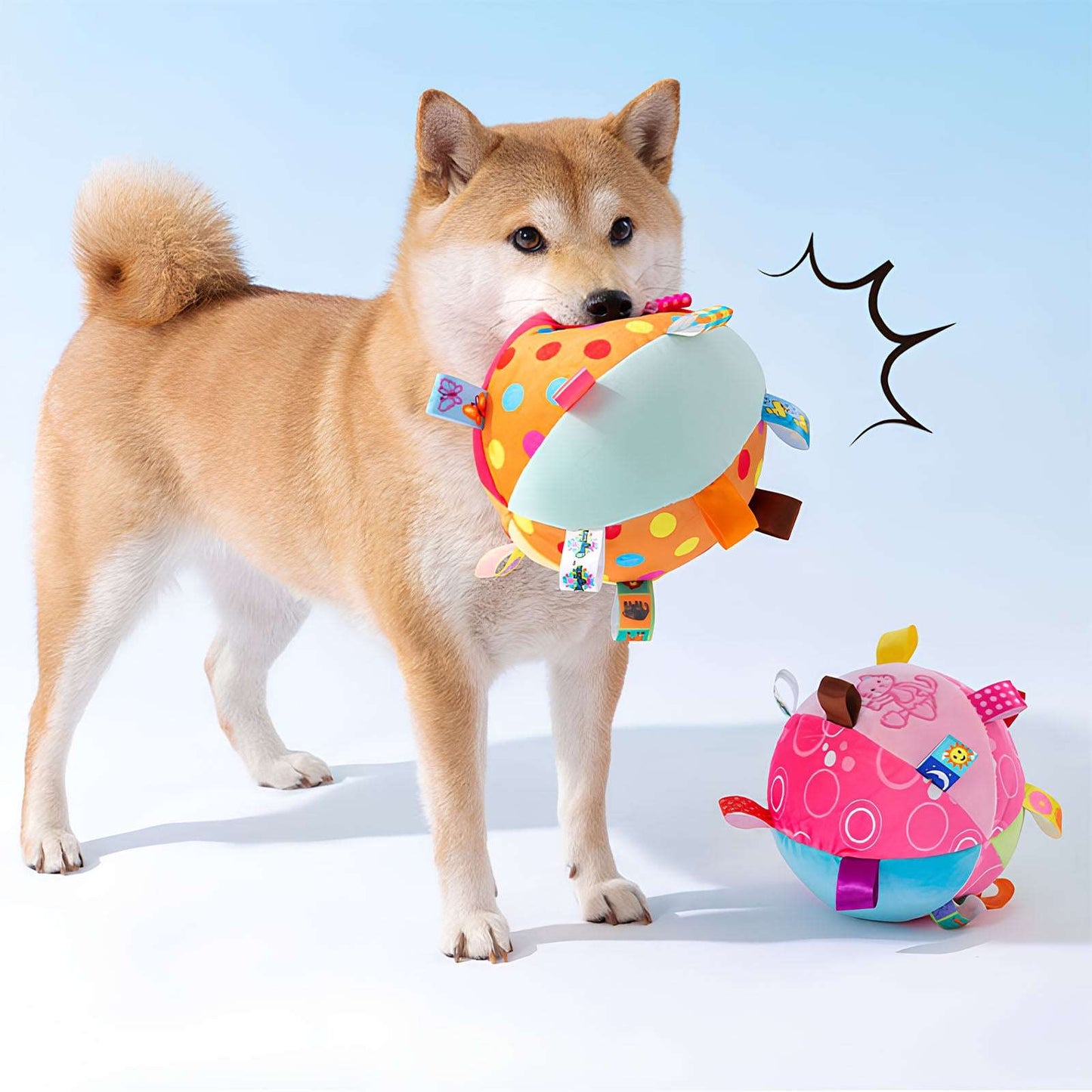 Embroidered Squeaky Ball Interactive Dog Toys