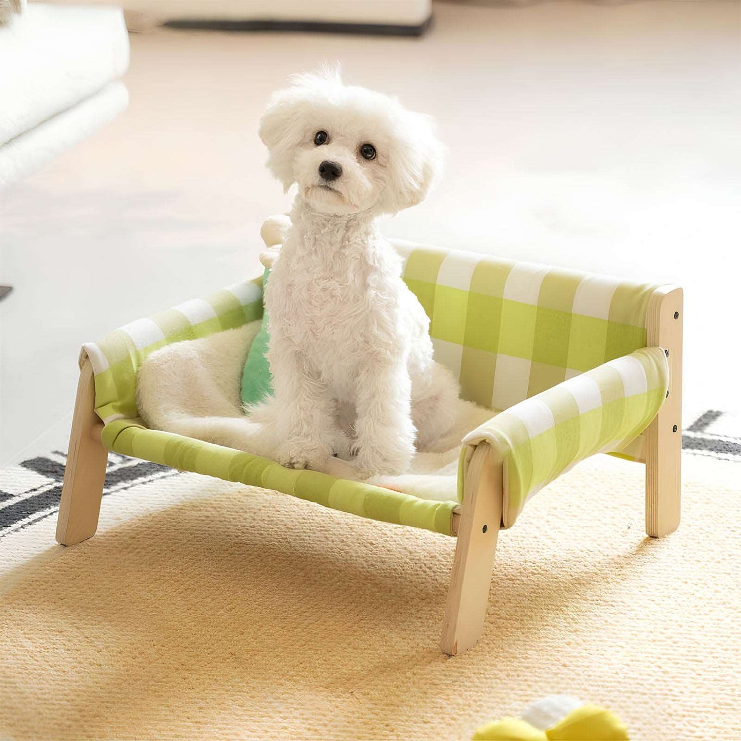 Fashion Checkered Wooden Pet Sofa Bed