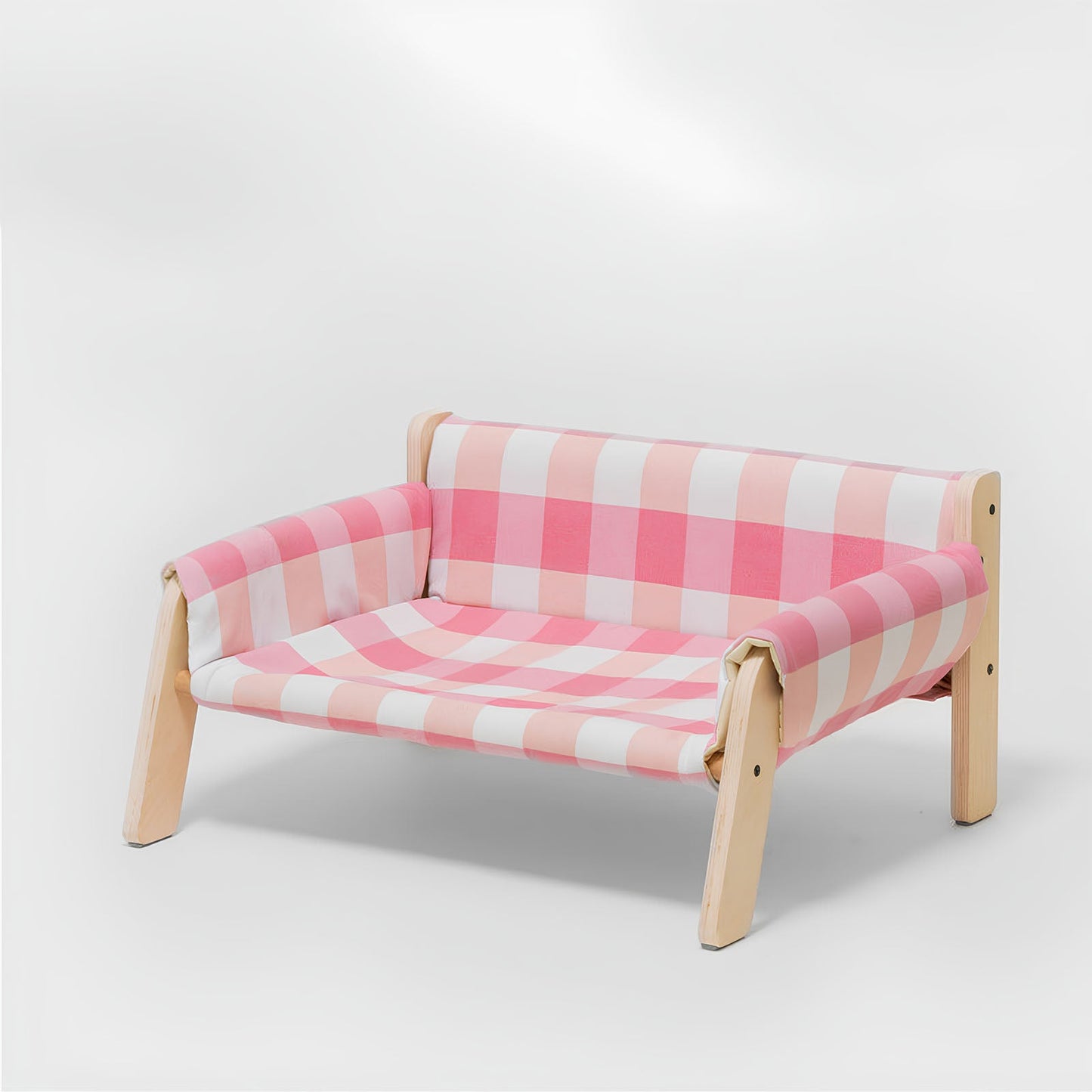 Fashion Checkered Wooden Pet Sofa Bed