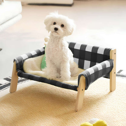 Fashion Checkered Wooden Pet Sofa Bed