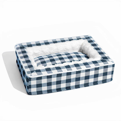 Festive Classic Tartan Cozy Anti-Anxiety Calming Dog Bed