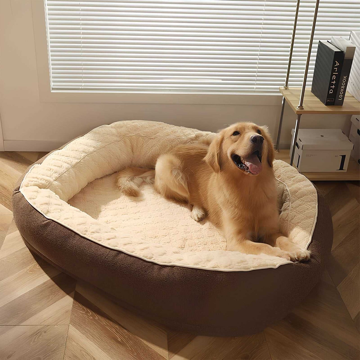 Fluffy Deep Sleeping Large Oval Dog Bed