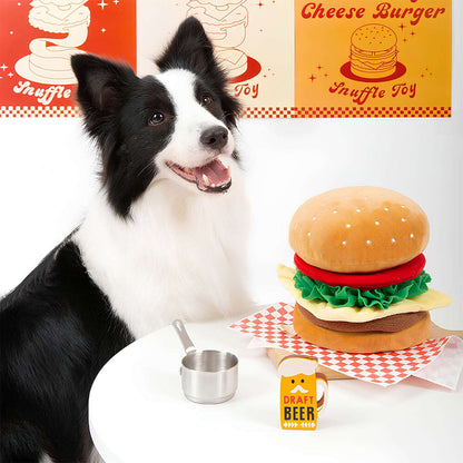 Hamburger Plush Squeaky Fun Toy for Dogs