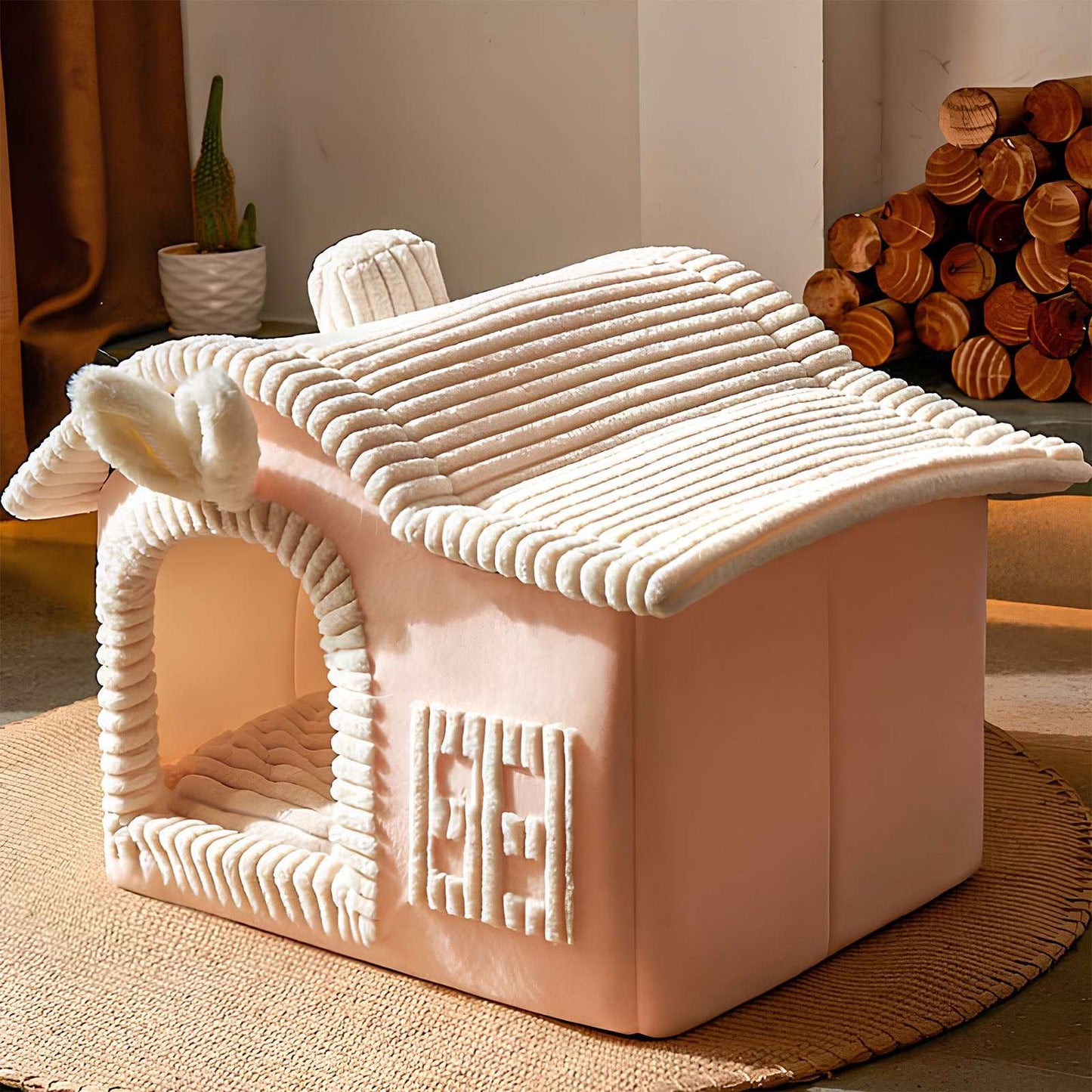 House Style Semi Enclosed Cat Bed Cozy Kitty Comfort