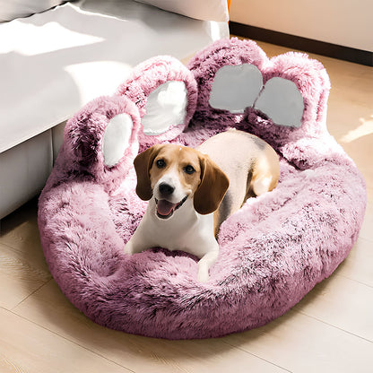 Large Fuzzy Paw Dog Bed Soft & Spacious