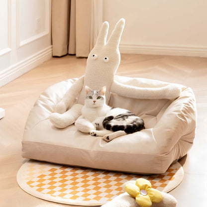 Leather Cooling Dog & Cat Sofa Bed