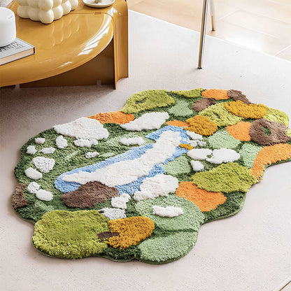 Luxury Hand-Tufted Wool Pet Blanket Moss Rug Style