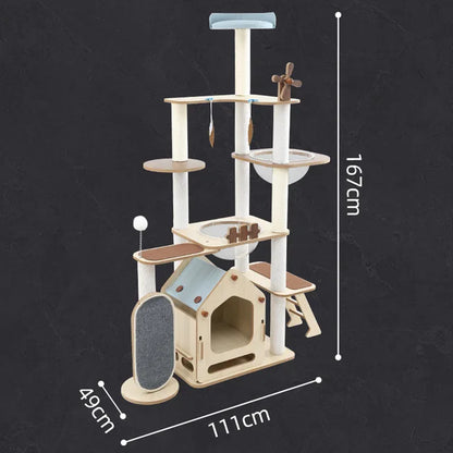 Multi-Level Cat Tree with Cozy Condo and Playful Accessories