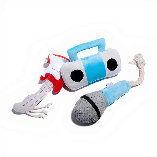 Music Instrument Squeaky Plush Dog Toy Set