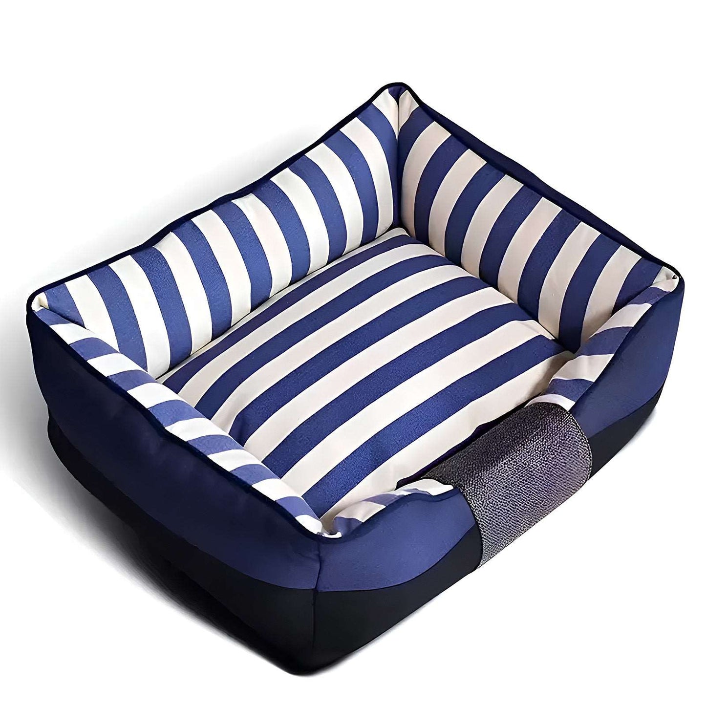 Nautical Stripe Canvas Pet Bed Chic Cozy for Dogs & Cats