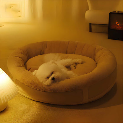 Oval Plush All-Season Dog Bed Lightweight & Comfortable