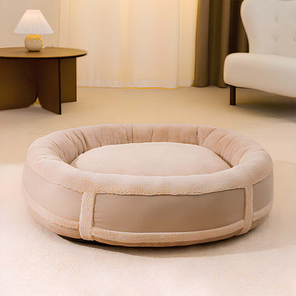 Oval Plush All-Season Dog Bed Lightweight & Comfortable