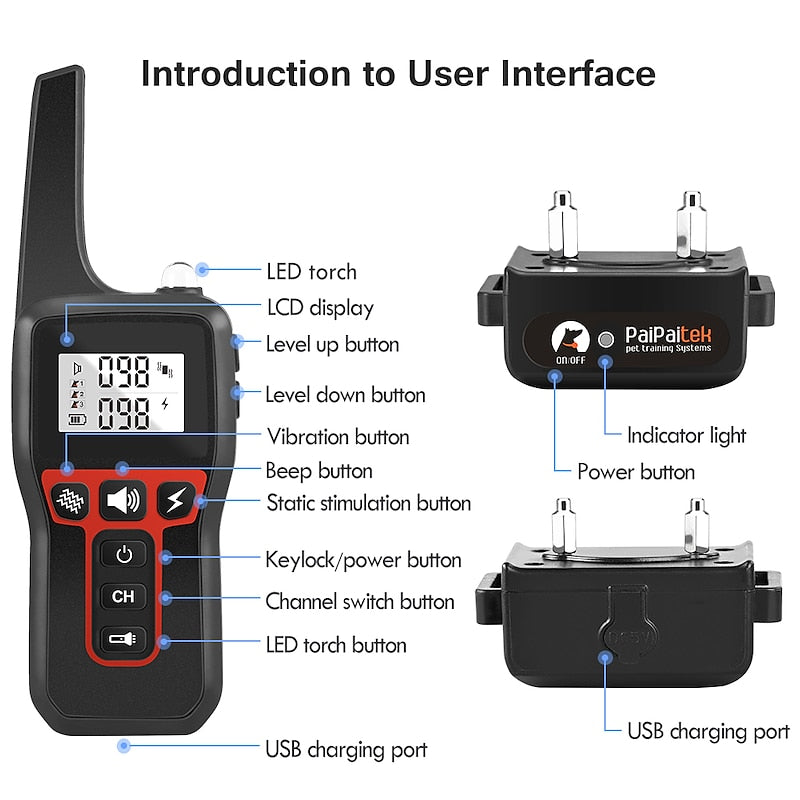 PaiPaitek Dog Training Collar with 3 Training Modes