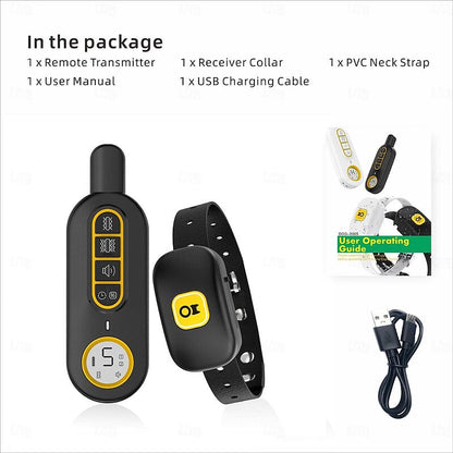 365 Metres Dog Training Collar with Remote – Beep and Vibration, No Shock