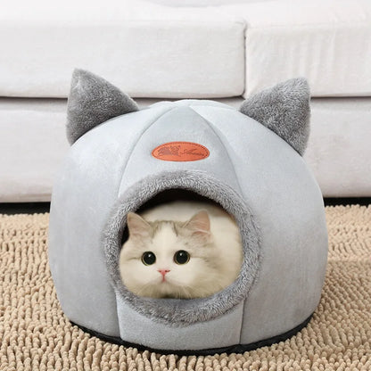 Plush Cat Cave Bed - Warm, Cozy, and Adorably Designed